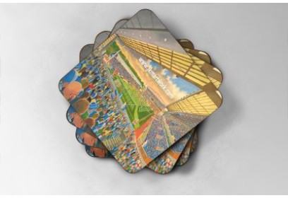 Ewood Park Stadium Fine Art Glass Coasters - Blackburn Rovers FC